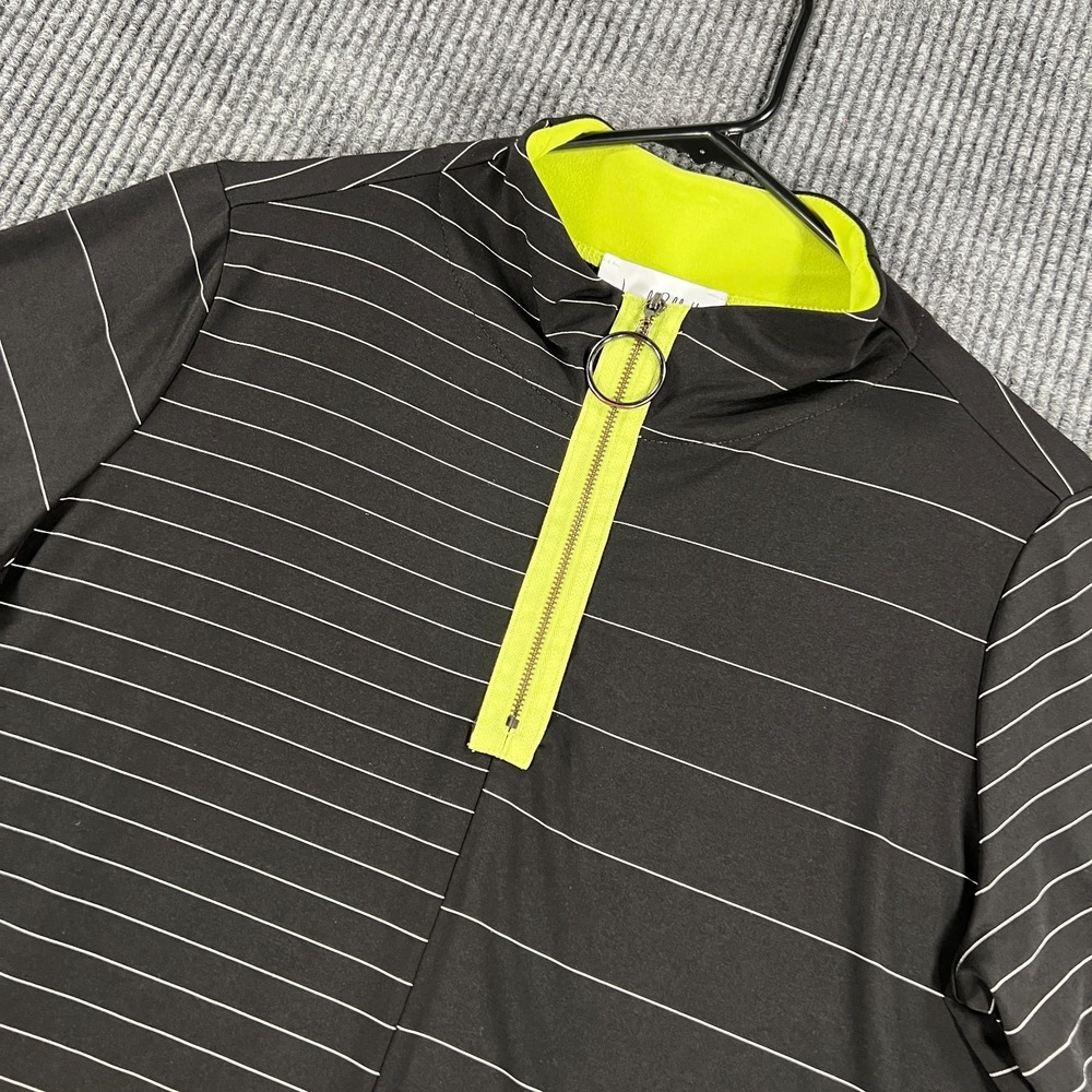 Joseph Ribkoff Dress Womens Size 10 Black Yellow Striped Long Sleeve Zip Front